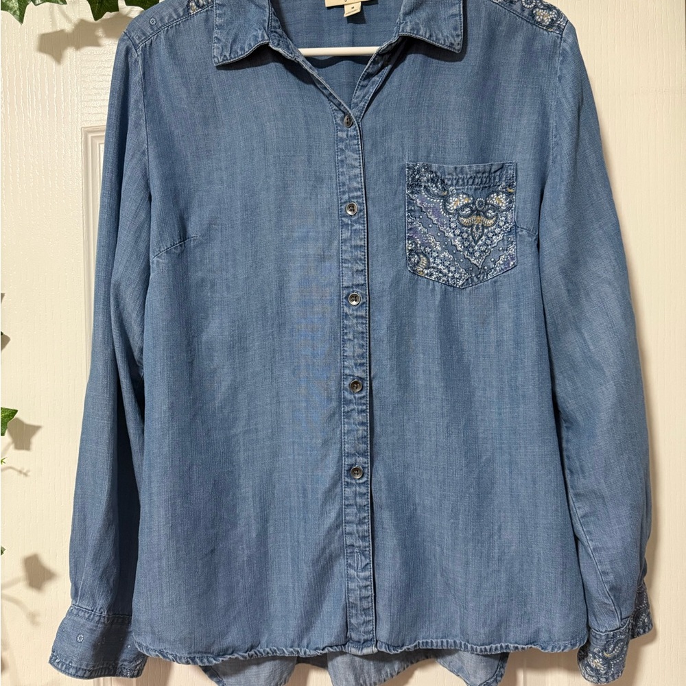 Style & Co. Blue Chambray Shirt